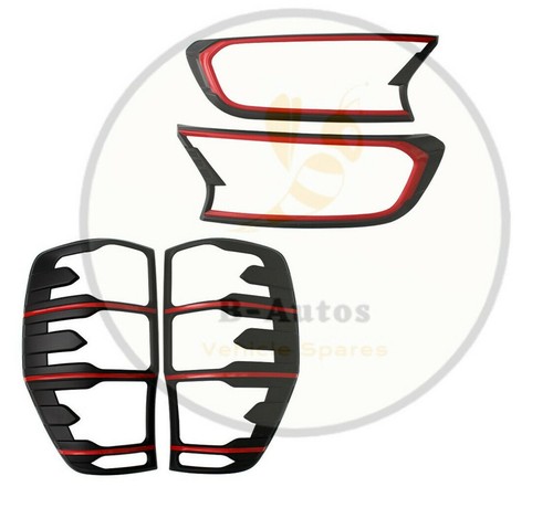 Black red front - black/red, front+rear