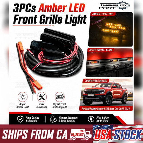 3pcs amber led front - amber,
