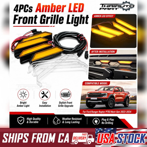 4pcs amber led front - 4pcs, grille