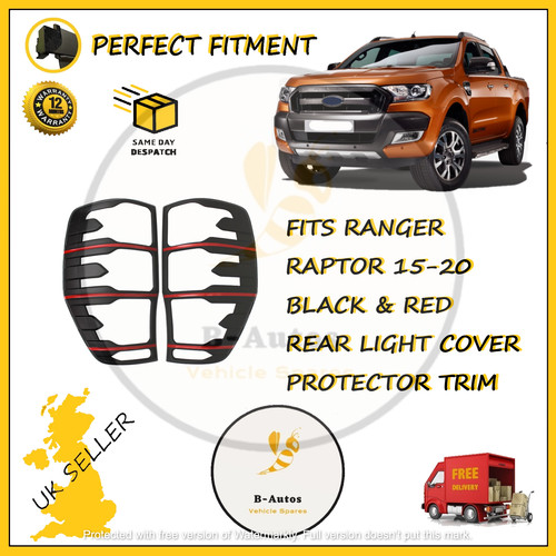 Black red tail light cover - red,